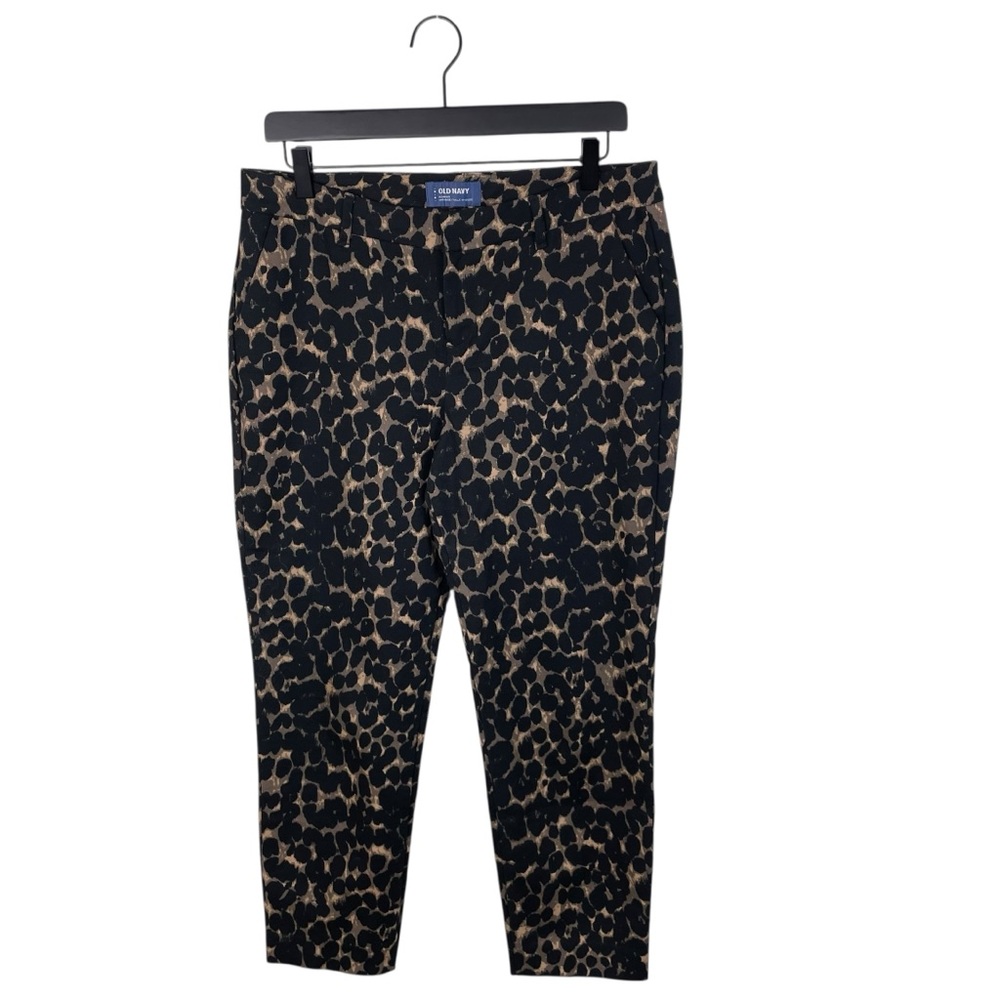 Old Navy Relaxed Mid-Rise Harper Trousers Stovepipe Pants Size 6 Leopard Print